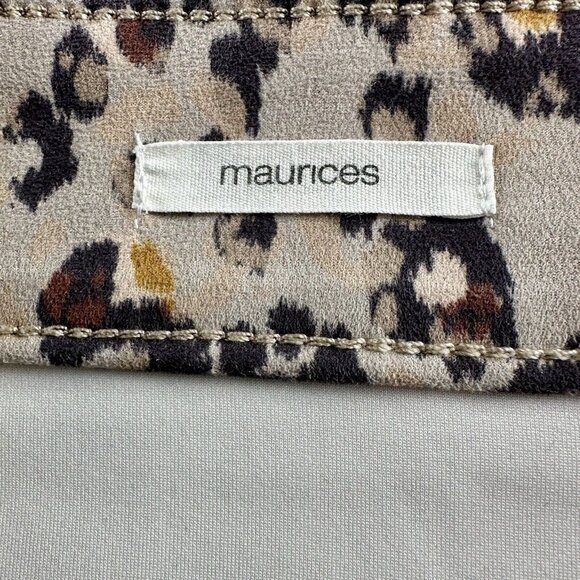 Maurices Skirt Women’s 12 Tan Leopard Print Button Down A-Line Animal Faux Suede - Picture 4 of 8